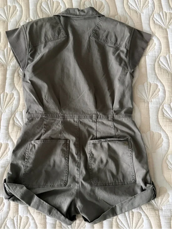 Anthropologie Pilcro Sleeveless Utility Romper | Size S | Green - Picture 2 of 10